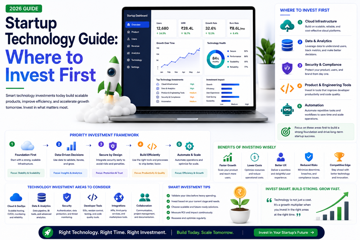 Startup Technology Guide: Where to Invest First (2026)